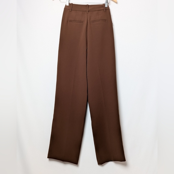 NWT WILFRED Effortless Pants Cognac Brown Wide Leg 00 ARITZIA - Picture 9 of 14